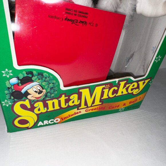 ARCO Santa Mickey With Greeting Card and Bell., Fully Posable - Picture 4 of 4